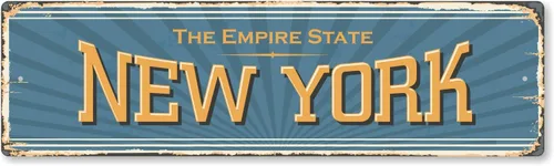 Miniatura 45 de SmartSign Letrero de metal vintage de 4 x 14 pulgadas "Welcome To New Jersey State", aluminio a prueba de óxido de 40 mil con recubrimiento