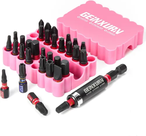 Miniatura 19 de Geinxurn Juego de puntas de destornillador de impacto, 99 piezas de 1 "/2 "multi cabeza magnética S2 puntas de destornillador de acero
