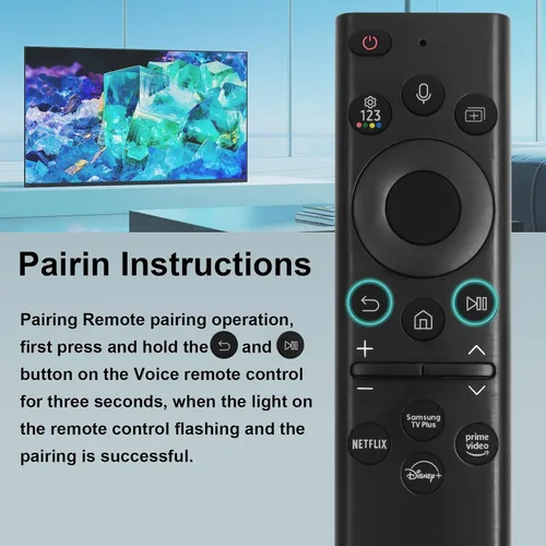 Miniatura 4 de BN59-01385A Reemplazo remoto de voz solar para Samsung Frame TV Remote con Bluetooth recargable celda solar, compatible con televisores Samsung Ónice