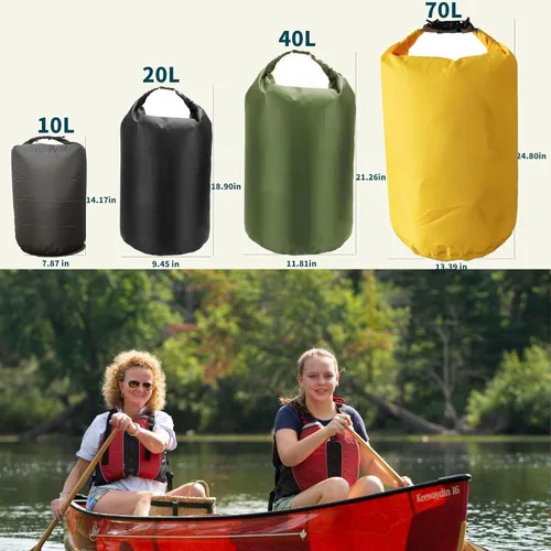 Miniatura 2 de Bolsas secas impermeables, ultraligeras, bolsas impermeables de 10L/20L/40L/70L, saco superior enrollable para kayak, playa, rafting, canotaje