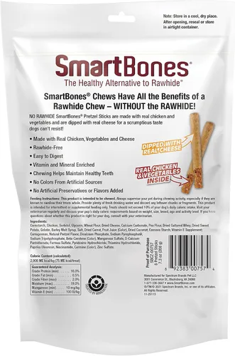Miniatura 2 de SmartBones Sin colores artificiales ni conservantes masticables estilo pretzel, dale a tu perro un divertido masticable sin cuero crudo