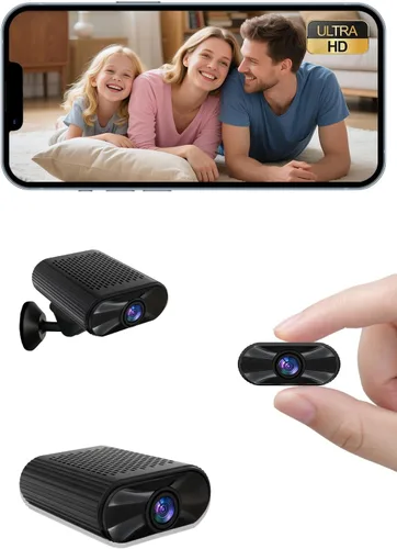 Mini cámara – Cámara pequeña inalámbrica 4K HD – Pequeñas cámaras de seguridad para interiores con visión nocturna y detección de movimiento, cámara