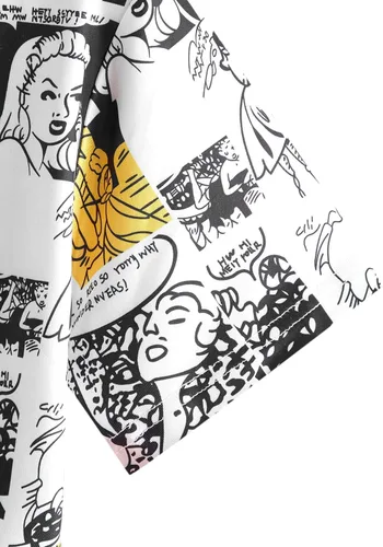 Miniatura 4 de SweatyRocks Camiseta corta de verano con estampado gráfico para mujer, manga corta, estilo casual