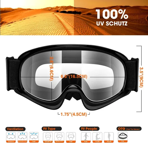 Miniatura 4 de MAMBAOUT Gafas de motocross para niños, gafas de carreras de motocicleta y todoterreno para niños y niñas