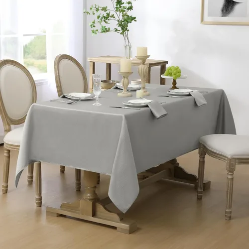 Miniatura 2 de Softalker - Mantel rectangular con textura tejida y patrón jacquard, impermeable, fácil de limpiar, resistente a las manchas y sin arrugas