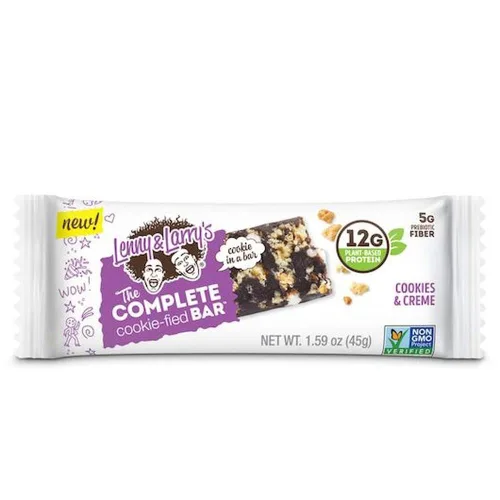 Lenny and Larrys Cookies and Creme The Complete Cookiefied Bar, 1.59 onzas, 9 por paquete, 12 paquetes por caja