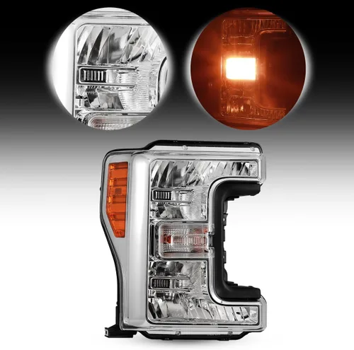 Miniatura 10 de Par de ensambles de faros ROXX compatibles con [2017 2018 2019 FORD F-250 F-350 F-450 F-550] SUPER DUTY, ensamble de proyector de faros, DRL