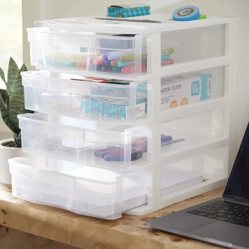 Miniatura 7 de Gracious Living Organizador de escritorio y encimera de 4 cajones con tapa de organización para almacenamiento de manualidades, suministros