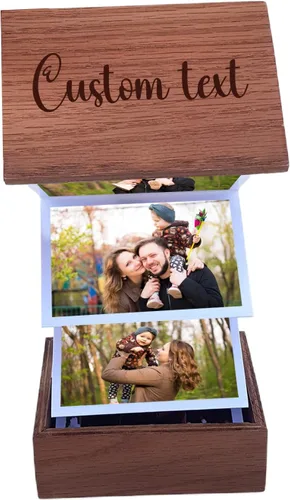 Álbum de fotos extraíble personalizado, Caja de fotos de madera personalizada, Colección de memoria personalizada, Regalo para amigo de la familia,