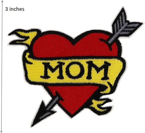Miniatura 2 de Parches bordados para planchar con tatuaje de corazón de mamá oso para el día de San Valentín