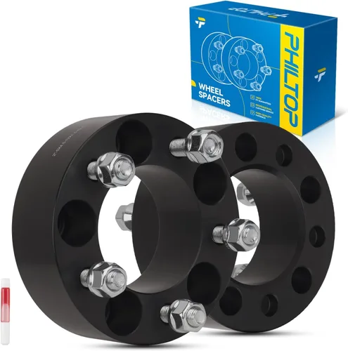 PHILTOP Espaciadores de rueda de 5x4.5, espaciadores de rueda centric de 2" para Caliber, Avenger, Sebring, paso de rosca M12x1.5, diámetro del cubo