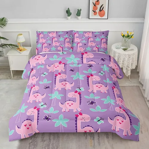 Miniatura 40 de Axolotl - Juego de ropa de cama para niños con diseño de gatos de dibujos animados tamaño individual, juego de edredón con líneas degradadas y lindo