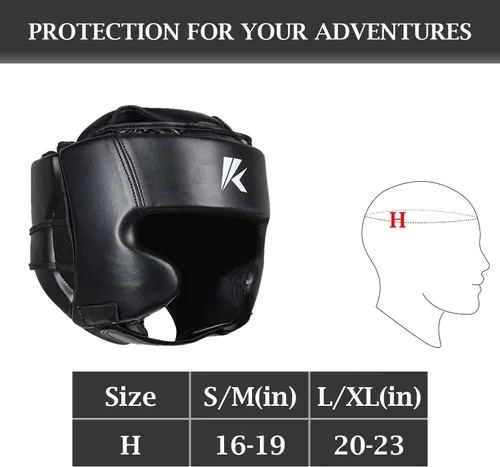 Miniatura 4 de Kruzak - Gorros de boxeo unisex - Entrenamiento de MMA, acolchado ajustable, Kara, Muay Thai, Kickboxing, Sparring, artes marciales, karate, Negro