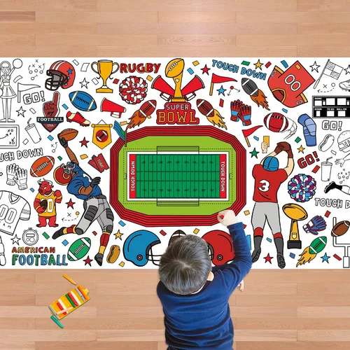 Miniatura 16 de OHOME Póster/mantel gigante de Navidad para colorear, manualidades de Navidad para niños, 30 x 72 pulgadas, pancarta de papel gigante para colorear