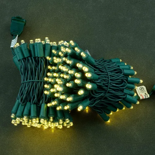 Miniatura 3 de YULETIME Luces LED de Navidad de gran angular de color blanco cálido, 200 unidades, 50 pies, paquete de 2 hebras de 25 pies, 100 luces