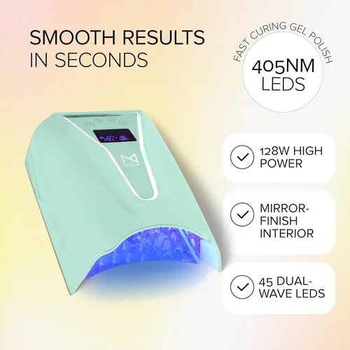 Miniatura 3 de M - Crystal Cure - Lámpara de uñas UV/LED de 128 W Curado rápido con 45 potentes LED de 365 nm+405nm Inalámbrica, recargable, sensor automático