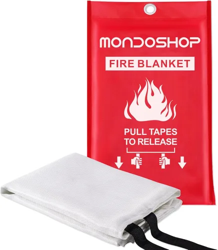 Miniatura 12 de Mondoshop Manta Ignífuga de Silicona para el Hogar - 40"x40" Mantas de Emergencia contra Incendios para Cocina, Mantas Ignífugas para Automóvil