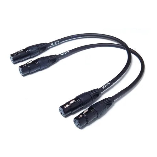 Miniatura 6 de WJSTN Suanqi - Cable XLR para micrófono, cable de micrófono equilibrado de 3 pines, XLR hembra a hembra, cables de conexión DMX con 2