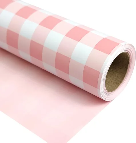 Miniatura 12 de LDGOOAEL Mini rollo de papel de regalo pequeño y corto, diseño reversible (17 pulgadas x 32.8 pies), damasco negro para vacaciones, día de la madre