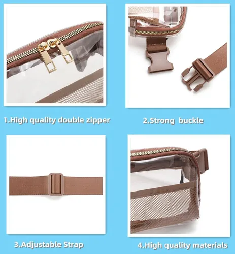 Miniatura 6 de Clear Fanny Pack Clear Belt Bag stadium approved for Women Men clear purse tote bag Crossbody Transparent Waist Bag for Concerts with Adjustable