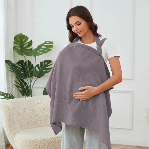 Miniatura 20 de Cobertor de lactancia de muselina para amamantar al bebé, transpirable 100% algodón, cobertor de lactancia con aro rígido para delantal de lactancia