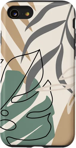 Miniatura 17 de Funda abstracta minimalista exótica para iPhone 13 Pro Tropical Botanical Beige Brown