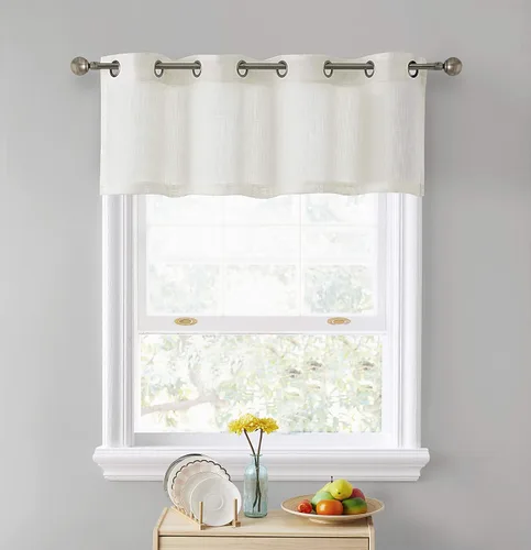 Miniatura 35 de HLC.ME - Cortinas de lino sintético con textura semitransparentes que mantienen la privacidad y filtran la luz, con ojales, cortas y de tela delgada