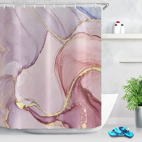 Miniatura 27 de Cortina de ducha con diseño de mármol verde, verde azulado y blanco degradado, moderna, abstracta, de lujo, ondas, decoración del hogar, tela Nuevo