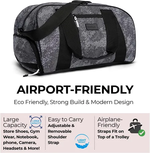 Miniatura 2 de Vooray Bolsa de lona para gimnasio con quemador de 23 litros, bolsa de viaje para mujeres y hombres, bolsa de gimnasio deportiva con compartimento
