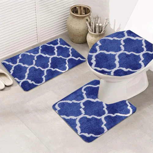 Miniatura 6 de Jianyana Juego de alfombras de baño de 3 piezas, incluye 1 alfombra de baño grande (19.5 x 31.5 pulgadas), 1 alfombra de inodoro en forma de U