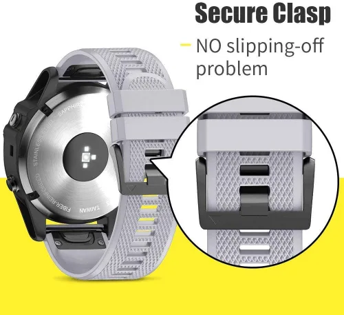 Miniatura 4 de NotoCity Correa Compatible para Reloj Fenix 5X de 26mm de Ancho de Silicona Suave para Fenix 8 51mm/Fenix 6X/Fenix 7X/Fenix 5X Plus/Fenix 6X Gris