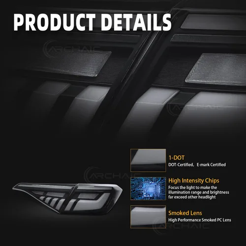 Miniatura 7 de Archaic Luces traseras compatibles con Civic de 11ª generación 2022-2025 Honda Civic Sedan, con animación DRL/señal de giro secuencial, par