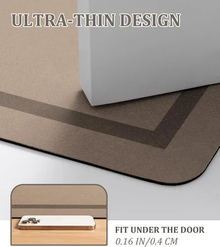 Miniatura 3 de chakme Alfombra de baño grande de 48 x 24 pulgadas, ultra delgada, mágica, antideslizante, de secado rápido, absorbentes, para suelo de baño