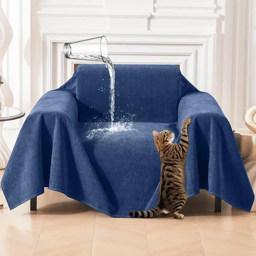 Miniatura 16 de Warmstar Couch Protector from Cat Claws, Waterproof Couch Cover Anti Slip,Couch Cover 3 Cushion Sofa Washable,Anti-Scratch Pet Sofa Cover Heavy Beige