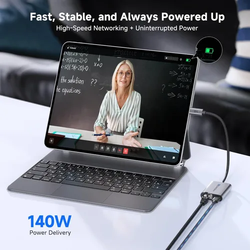 Miniatura 7 de Cable Matters Adaptador USB C a Ethernet de 2.5 Gb con carga de 140 W, velocidad de red de 2.5 Gigabit, adaptador USB C a Ethernet compatible