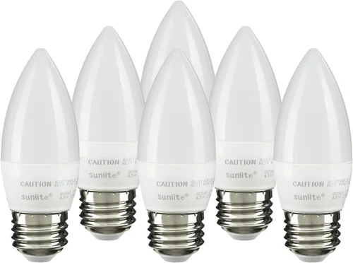 Miniatura 10 de Sunlite foco LED B13 Torpedo decorativo para candelabro, 7 vatios (equivalente a 60 vatios), 500 lúmenes, 120 voltios, regulable, base E26, Energy