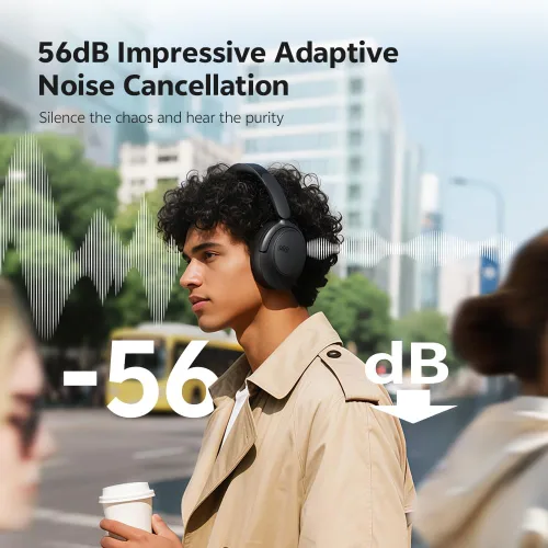 Miniatura 2 de QCY Auriculares inalámbricos H3S, auriculares híbridos con cancelación activa de ruido, inalámbricos de alta resolución, tiempo de reproducción