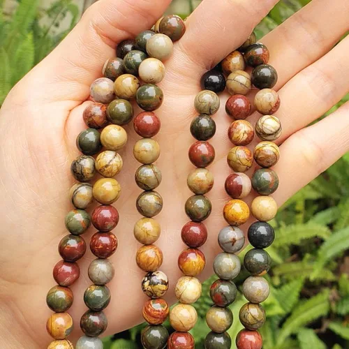 Miniatura 86 de 1 hebra Adabele natural de piedras preciosas múltiples amatista, lapislázuli, sodalita, aventurina, ojo de tigre, jaspe rojo jade amarillo, 0.315 in