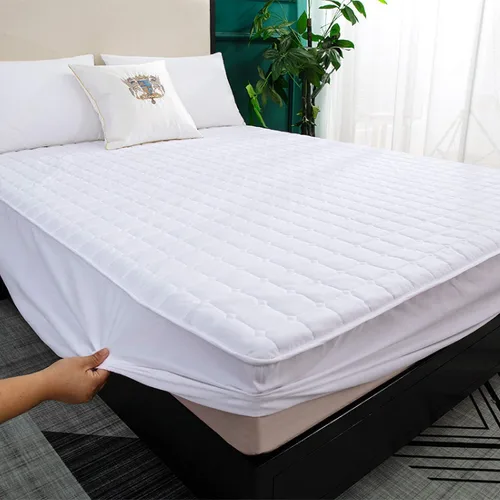 Miniatura 9 de Sábanas bajeras de cama tamaño Queen, acolchado, transpirable, impermeable, a prueba de orina, protector de colchón grueso antideslizante, color Gris