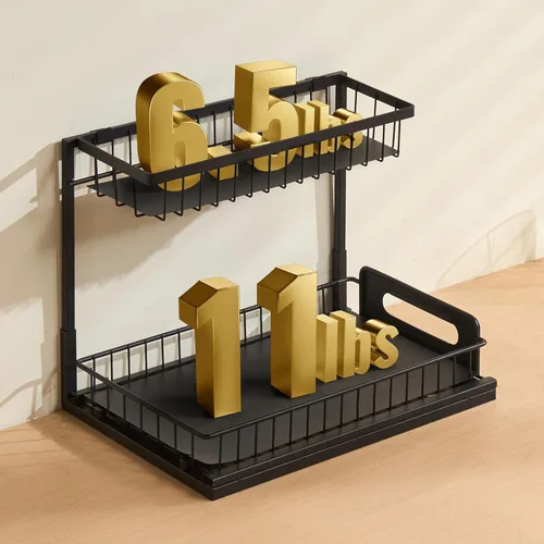 Miniatura 8 de VEVOR Organizador de gabinete extraíble de 2 niveles (10.7 pulgadas de ancho x 14.2 pulgadas de profundidad), organizador y almacenamiento debajo
