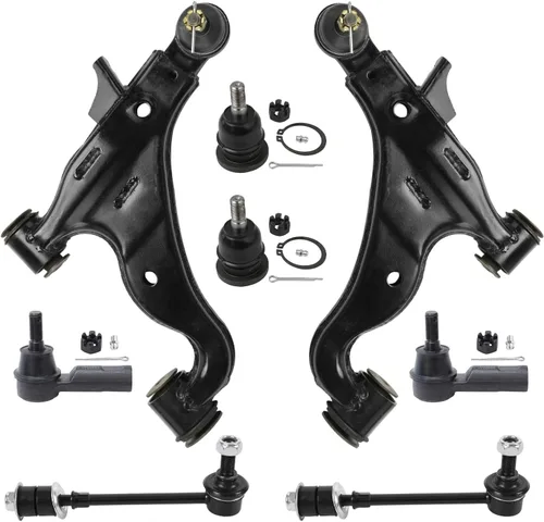Miniatura 39 de Detroit Axle - Kit de brazos de control de extremo delantero de 8 piezas para Dodge Dakota 00-04, Durango 00-03, 4 brazos de control superior e