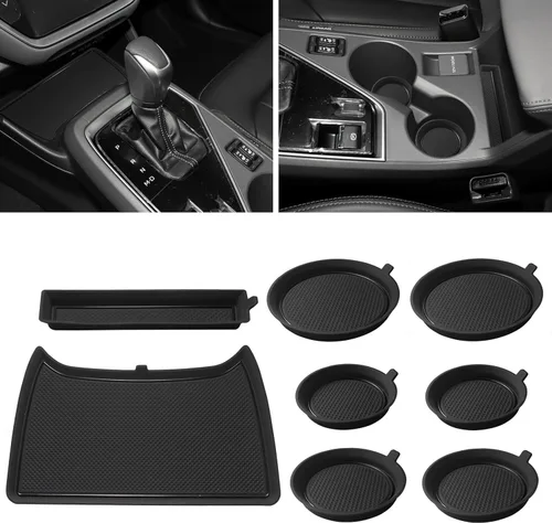 Forro de Portavasos para Subaru Crosstrek/Impreza Accesorios 2024 2025 2026 Consola Central Alfombrilla de Portavasos de Silicona 3D Premium Negro
