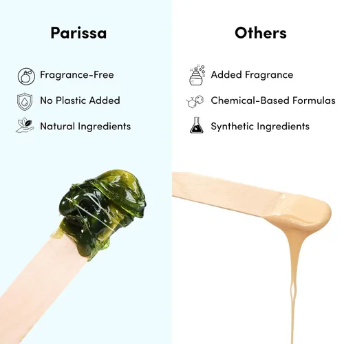 Miniatura 9 de Parissa Kit de cera dura natural para rostro y labios, cera caliente sin tiras para depilación facial gruesa, fórmula para piel sensible con aceite