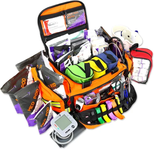 Lightning X Premium Stocked - Bolsa médica modular EMS/EMT Trauma de primeros auxilios + kit Naranja