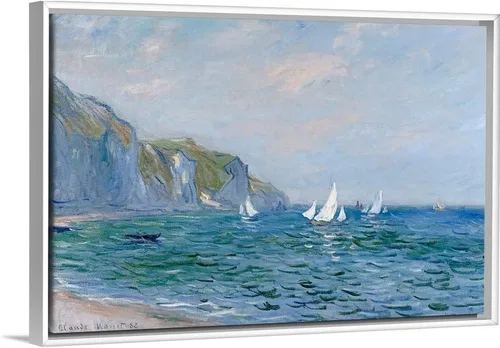 Miniatura 9 de CANVAS ON DEMAND Lienzo decorativo para pared, diseño de acantilados y veleros en Pourville por Claude Monet, impresionismo, costero, tradicional
