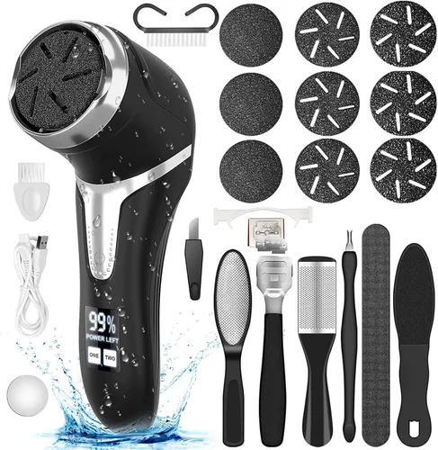 Miniatura 12 de Hoxida Removedor Eléctrico de Callos para Pies (con Aspiradora de Caspa), Cuarzo, Herramientas Recargables de Pedicura para Pies Lima para Pies, Kit