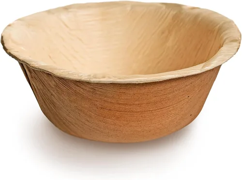 ECODECO Cuencos de hoja de palmera, 100 platos naturales desechables de bambú de 5 pulgadas (redondos)