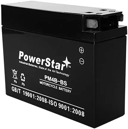 Miniatura 2 de PowerStar Batería sellada AGM de 12V YT4B-BS para Yamaha SR400 VINO 50 YJ50R Classic