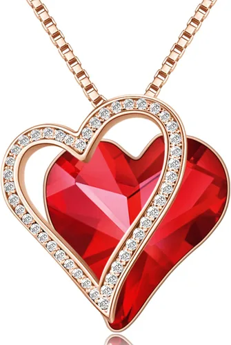 Sumonyo Love Heart Pendant Necklaces for Women Crystals Jewelry Gifts for Women Her Girlfriend Mother's Wife Christmas Birthday Anniversary