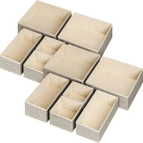 Miniatura 11 de Criusia Paquete de 6 organizadores de cajones de ropa, organizador plegable de tela para ropa, organizador de cajones de ropa interior, calcetines